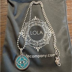 LOLA beaded Ball chain and small Evil Eye pendant